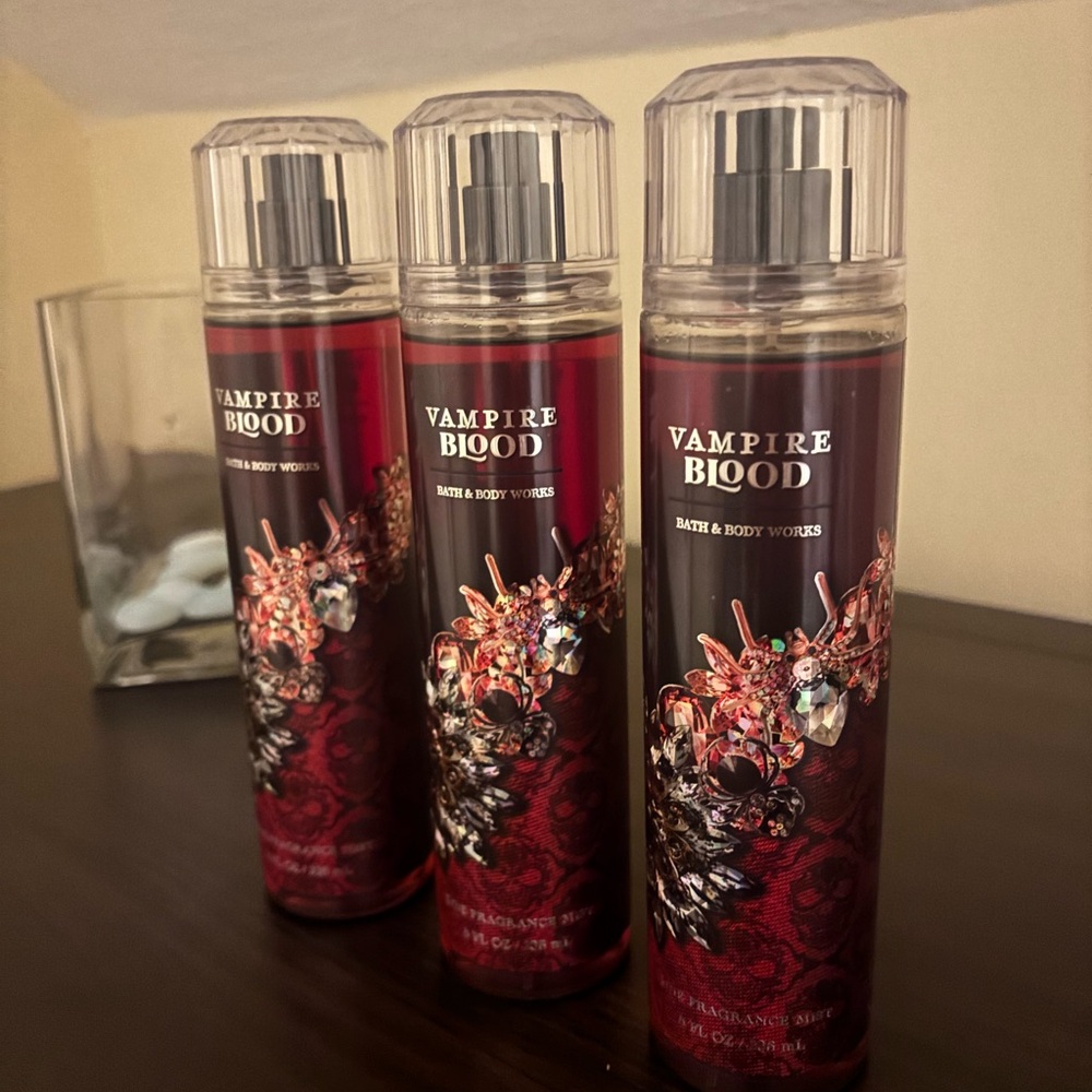 3 NEW-Bath & Body Works Vampire Blood Fine Fragrance Mist - Deep Red